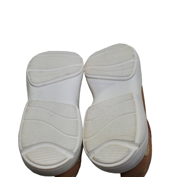 Shoedazzle Kloie Shoes Womens Size 6 Coral Pink Gold Accents Slip Ons - Picture 7 of 11